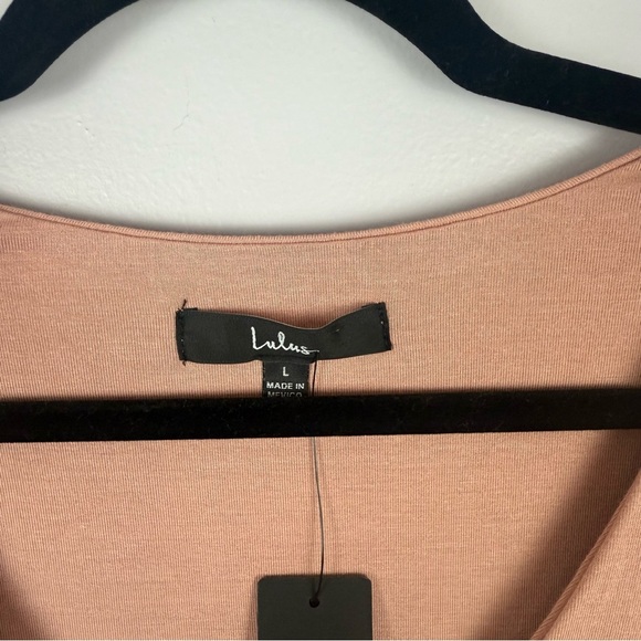 Lulu's Tan Asymmetrical Long Sleeve Bodysuit NWT - Picture 3 of 12